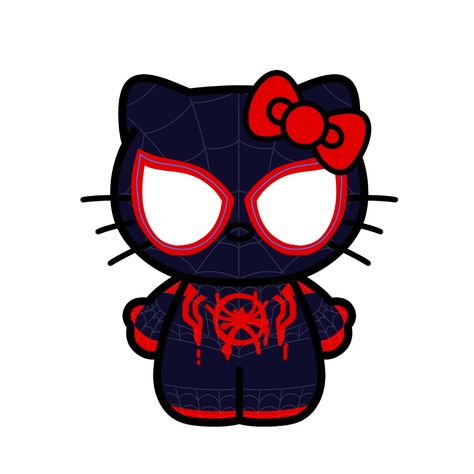 Spider Man And Hello Kitty, Hello Kitty Wallpaper Hd, Miles Spiderman, Images Hello Kitty, Image Spiderman, Spiderman Drawing, Spiderman Art Sketch, Walpaper Hello Kitty, Miles Morales Spiderman