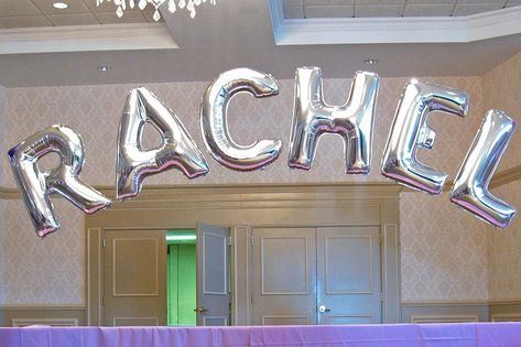 Mylar Names in Balloons - Name in Mylar Balloons Arch - custom party design idea - Our Mylar Names are a great way to add a touch of personalization to your event. Party Event Decor, Party Design Ideas, Balloons Galore, Balloons Arch, Balloons Party, Mylar Balloons, 4th Birthday Parties, Custom Party, Party Design