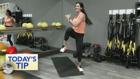 Squat with oblique twist: Today's Tip — 6abc Philadelphia Oblique Twist, Wall Push Ups, Leg Circles, Today Tips, Hand Weights, Tricep Dips, Shoulder Press, An Exercise, Whole Body