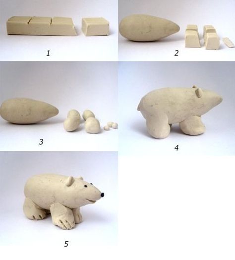 Clay Projects For Kids, Polar Bear Craft, Clay Bear, Thema Winter, Clay Crafts For Kids, Pole Nord, Kids Clay, Polar Animals, Winter Kindergarten