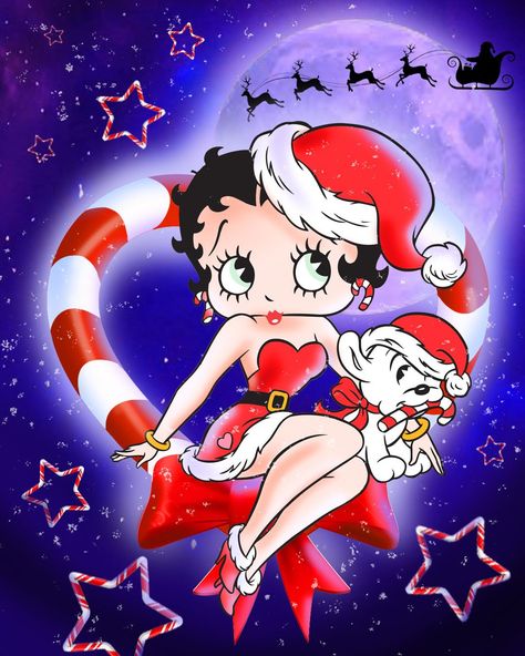 Betty Boop - Sending out extra love on this #ChristmasEve. ❤️🎄 | Facebook Christmas Betty Boop, Betty Boop Christmas, Blue Star Wallpaper, Betty Boop Posters, Betty Boop Art, Betty Boop Pictures, Holiday Crafts Christmas, Star Wallpaper, Christmas Wallpaper