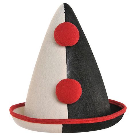 https://www.partycity.com/costume-accessories-hats?infinitescroll=true Scary Clown Costume, Halloween Costume Black, Halloween Costume Hats, Red Pom Poms, Clown Hat, Pierrot Clown, Oktoberfest Halloween, Clown Clothes, Jester Hat