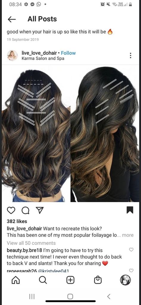 Partial Foil Vs Balayage, Subtle Highlight Placement, Foil Sectioning Patterns, Dimensional Brunette Placement, Balayage For Dark Brown Hair Placement, Balyage Sectioning Techniques, Balayage Hair Pattern, Partial Balayage Placement Techniques, Highlight Sectioning Pattern