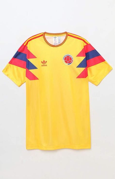 adidas Retro Colombia Jersey #affiliatelink Colombia Jersey, Adidas Retro, Soccer Outfits, Team Design, Number 10, Jersey Design, Soccer Jersey, Favorite Team, Pacsun