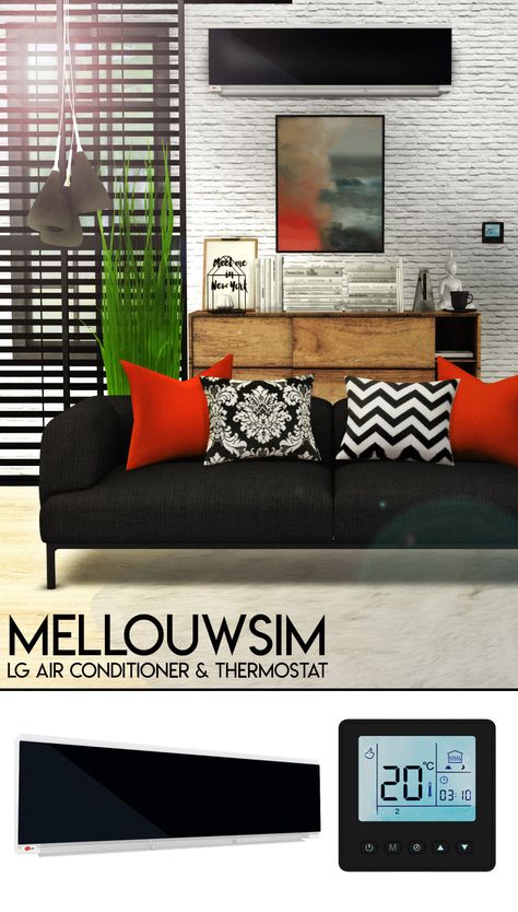 The Sims 4 Cc Thermostat, Sims 4 Cc Thermostat, Thermostat Sims 4 Cc, Sims 4 Air Conditioner, Sims 4 Air Conditioner Cc, Sims 4 Thermostat Cc, Air Conditioner Wall, Lg Air Conditioner, Sims Wedding