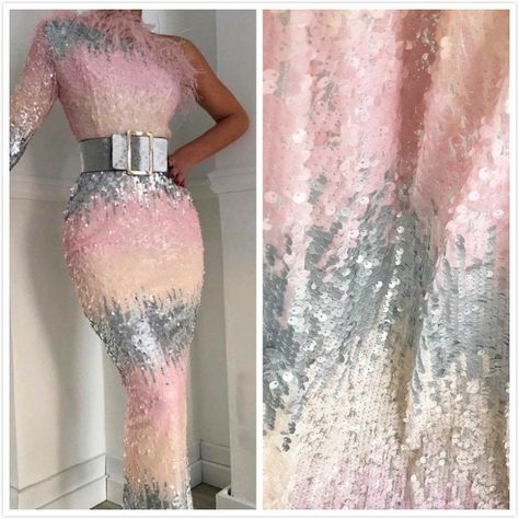 Mermaid Sequin Fabric, Gizele Oliveira, Multicolor Sequins, Sparkle Skirt, Mermaid Sequin, Pink Mermaid, Dress Sequin, Applique Wedding, Dress Bridesmaid