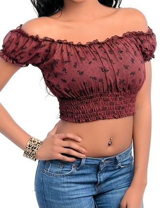 Cleavage Tops, Midriff Top, Tops Trendy, Glam Tops, Seamless Top, Sheer Shirt, Trendy Top, Smocked Top, Festival Tops