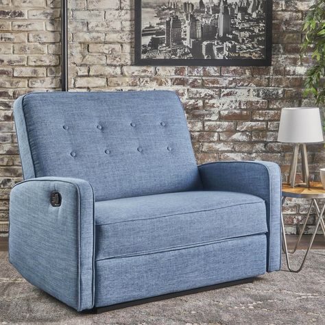 Noble House Callico Recliner Loveseat, Blue - Walmart.com Oversized Recliner, Transitional Sofa, Loveseat Recliners, Reclining Loveseat, Muted Blue, Christopher Knight, Online Furniture Shopping, Chair Types, Noble House