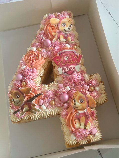 Skye Themed Birthday Party, 3 Paw Patrol Cake, Skye Paw Patrol Birthday Cake, Paw Patrol Cake For A Girl, Sky Paw Patrol Birthday Party Ideas, Kids Birthday Desserts, Paw Patrol Cake 3rd Birthday, Paw Patrol Girl Birthday Cake, Skye Paw Patrol Cupcakes