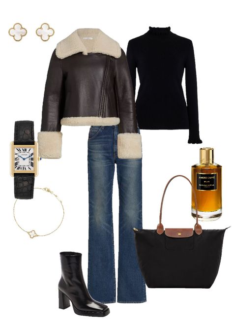 Shop Shearling Cropped Jacket and other curated products on LTK, the easiest way to shop everything from your favorite creators. December Outfit Ideas, Shearling Jacket Outfit, Sherling Jacket, Black Top Outfit, December Outfits, Cropped Jackets, Top Outfit, Cropped Jacket, Shearling Jacket