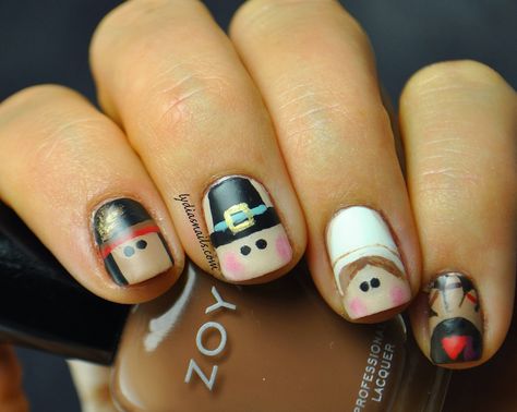 Thanksgiving Nails! from pinterest... Holiday Nails Thanksgiving, Fall Thanksgiving Nails, Holiday Nails Winter, Thanksgiving Nail Designs, Thanksgiving Nail Art, Thanksgiving Nail, Nails Silver, November Nails, Fall Manicure