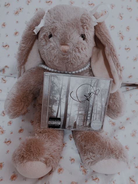 Taylor Swift Stuffed Animal, Taylor Swift Build A Bear, Taylor Swift Core, Taylor Swift Cd, Folklore Era, Taylor Core, Folklore Aesthetic, Bunny Stuffed Animal, Silver Cardigan