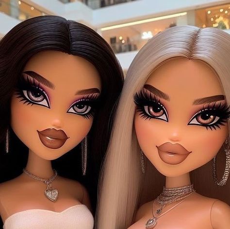 Bratz Bionda E Mora, Latina Bratz Doll, Bratz Duo, Bratz Matching Pfp, Bratz Friends, Bratz Collections, 2 Bratz, Pictures For Friends, Latina Makeup