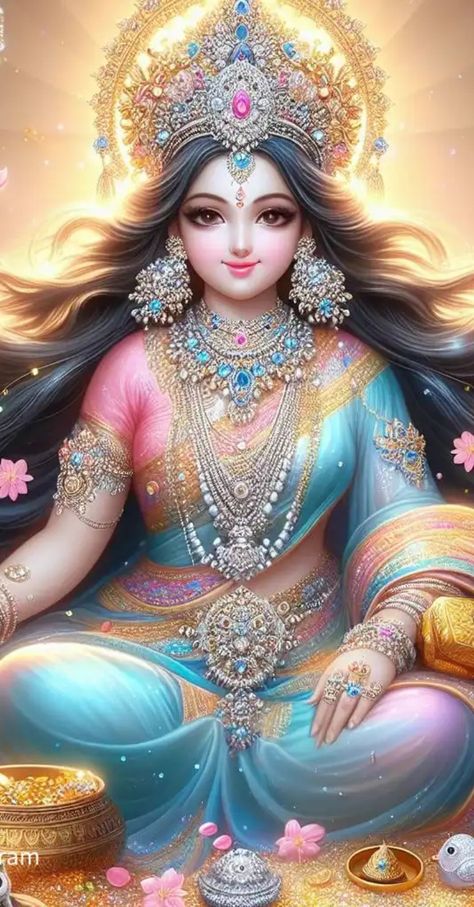 Lakshmi Hd Wallpaper, Govardhan Puja Creative, Lakshmi Wallpaper, Maa Pictures, Gayatri Mata, Durga Maa Pictures, Happy Govardhan Puja, Laxmi Goddess, Happy Govardhan