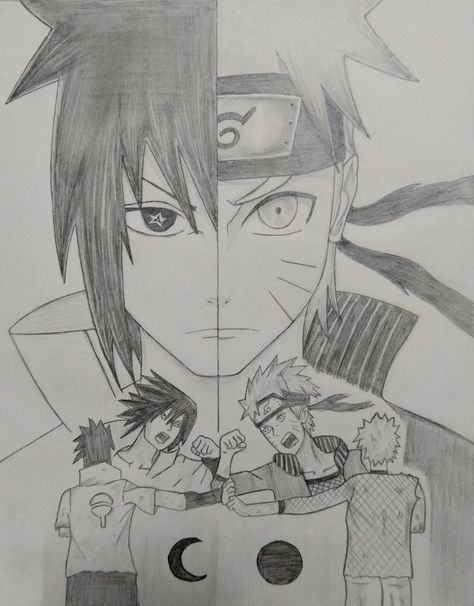 #naruto #sasuke #naruto vs sasuke #pencil sketch Naruto And Sasuke Drawing, Drawing Of Naruto, Kakashi Sketch, Sasuke Drawing, Anime Sasuke, Naruto Team 7, Naruto Sketch Drawing, Naruto Vs Sasuke, Naruto Sketch