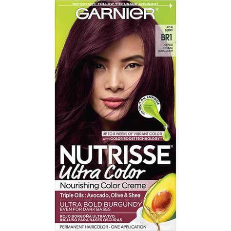 Red Burgundy Hair, Burgundy Hair Dye, Garnier Hair Color, Color Mask, Dyed Hair Blue, Dyed Hair Purple, Dyed Red Hair, Hair Color Burgundy, Hair Color Cream