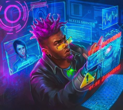 Netrunner Art, Cyberpunk Games, Rukia Bleach, Afrofuturism Art, Cyberpunk 2020, Cyberpunk Rpg, Cyberpunk Aesthetic, Arte Cyberpunk, Cyberpunk Character