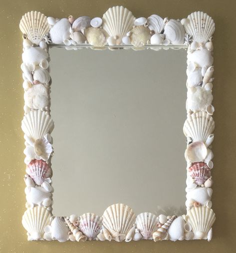 Spiegel Diy, Deco Surf, Seashell Art Diy, Mirror Unique, Seashell Frame, Mirrors Uk, Seashell Mirror, Seashell Projects, Art Coquillage