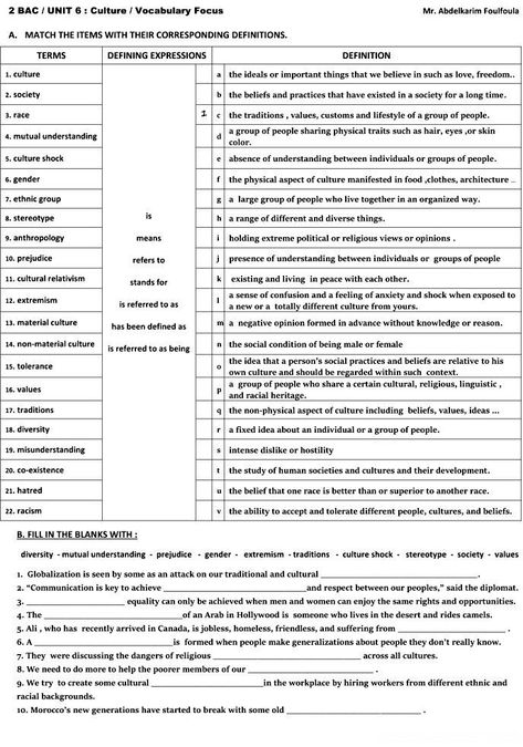 Culture Worksheet, What Is Culture, Culture Shock, Reading Comprehension Passages, Comprehension Passage, Vocabulary Worksheets, Cultural Activities, Reading Comprehension, Lesson Plans