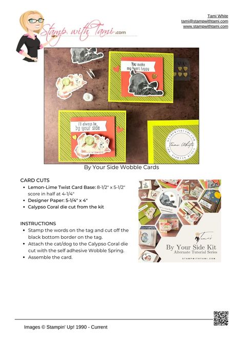 Cards that Pop & Wobble from the By Your Side Kit Alternates Part 2 - Stampin' Up! Demonstrator: Tami White | Stamping, Crafting, & Card-Making By Your Side, Lemon Lime, You Make Me, Stampin Up Cards, Paper Design, Stampin Up, Card Making, Stamp, White