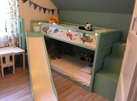 Toddler Bunk Beds, Ikea Kids Room, Ikea Kura Bed, Toddler Boy Room Decor, Kids Shared Bedroom, Ikea Kura, Big Kids Room, Kids Bedroom Inspiration, Toddler Boys Room