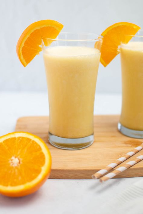 This refreshing Orange Julius recipe with powdered milk is sure to be a hit at breakfast time! The powdered milk will give you a frothy drink and and is a great way to use up your food storage. Hawaiian Haystacks Sauce, Bbq Pineapple Chicken, Bbq Pineapple, Fruit Salad With Pudding, Orange Julius Recipe, Creamy Fruit Salads, Canned Soup, Cilantro Chicken, Sweet And Sour Meatballs