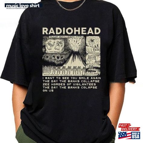 Radiohead Shirt Vintage Retro Concert 90S Band T-Shirt Sweatshirt Unisex Check more at https://musicloveshirt.com/product/radiohead-shirt-vintage-retro-concert-90s-band-t-shirt-sweatshirt-unisex/ Radiohead Tshirt, Radiohead Shirt, 90s Bands, Radiohead, Band Shirts, Vintage Music, Love Shirt, Music Bands, Hoodie Shirt