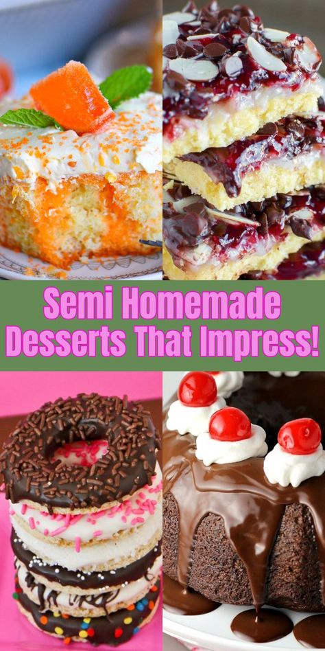 Semi Homemade Desserts That Impress! Semi Homemade Desserts, Homemade Christmas Desserts, Homemade Recipes Dessert, Cookies Bars, Semi Homemade, Poke Cakes, Bulgarian Recipes, Favorite Dessert Recipes, Strawberry Desserts