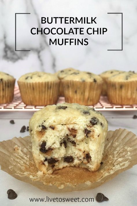 Muffin Recipes With Buttermilk, Cookie Recipes With Buttermilk, Breakfast Ideas With Buttermilk, Muffins Made With Buttermilk, Buttermilk Baking, Choc Chip Muffins Moist, Chocolate Chip Muffins With Buttermilk, Muffins Using Buttermilk, Muffin Recipes Using Buttermilk