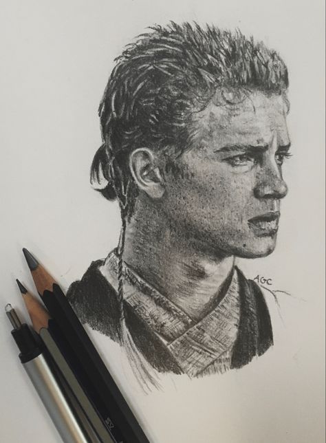 Anikan Skywalker Drawings, How To Draw Anakin Skywalker, Anakin Skywalker Sketch, Star Wars Drawings Pencil, Star Wars Sketches Pencil, Anakin Drawing, Anakin Skywalker Drawing, Star Wars Art Drawings, Spiderman Sketches