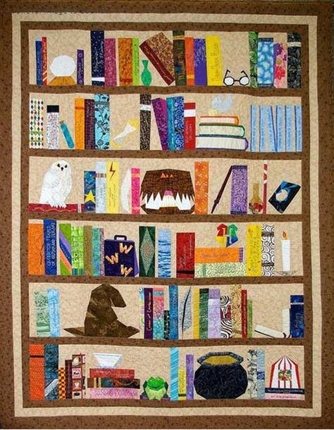 Harry Potter Baby Quilt, Craft Ribbon Storage, Bookshelf Quilt, Harry Potter Quilt, Harry Potter Baby, Scrap Quilt Patterns, Beginner Quilt Patterns, Personalized Quilt, Modern Quilt Patterns