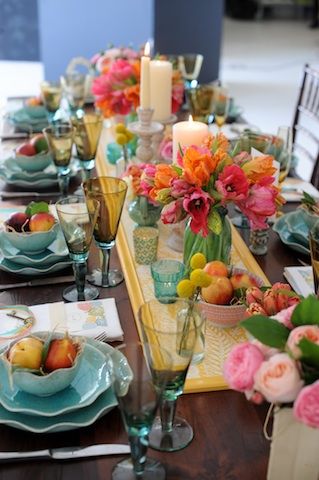 Tantilizing Tablescapes Tafel Decor, Beautiful Tablescapes, Spring Tablescapes, Beautiful Table Settings, Summer Tables, Pretty Tables, Spring Table, Easter Brunch, Deco Floral