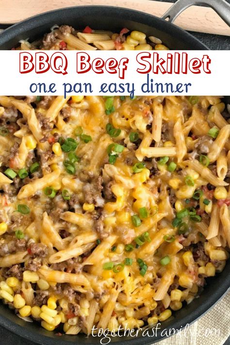 Mini Pasta, Pasta Skillet, Corn Pasta, Skillet Pasta, Fast Dinner Recipes, One Pan Dinner, Stove Top Recipes, Chicken Easy, Beef Pasta