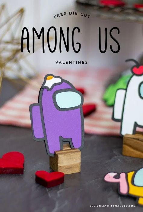 Among Us Valentines - Valentine's Day Cut Files | Designs By Miss Mandee Among Us Svg Free, Among Us Free Printable, Among Us Valentine Box Ideas, Blindbag Ideas, Among Us Valentine, Diy Valentines Box, Babysitting Ideas, Cameo Crafts, Hearts Svg