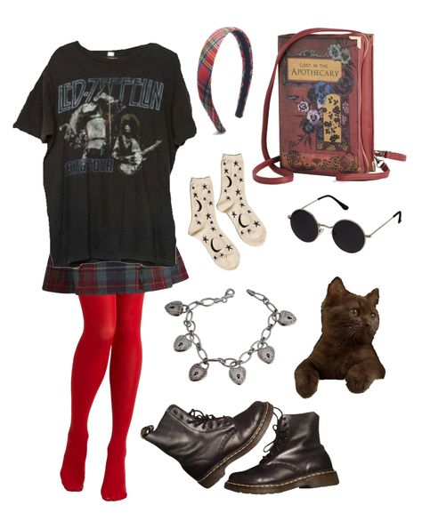 Witch
Witchy
Outfit
Plaid 
Red
Skirt
Black 
boots
Sabrina 
School
Teen
Casual
Fit Tshirts Outfits Ideas, Casual Punk Outfits, Dark Hippie Outfits, Punk Outfit Ideas, 90s Alternative Fashion, Peony Aesthetic, Street Outfits, Fashion Kawaii, Girl Fashion Style