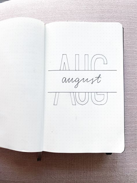 Minimalist BuJo monthly cover page inspiration for your bullet journal Bujo Monthly Cover Page, Bujo Monthly Cover, Minimalist Bujo, August Bullet Journal Cover, Monthly Cover Page, August Bullet Journal, Journal D'inspiration, Bullet Journal August, Minimalist Bullet Journal