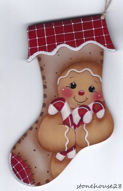 Stocking Gingerbread Stocking, Gingerbread Crafts, Gingerbread Christmas Decor, Gingerbread Decorations, Gingerbread Ornaments, Stocking Ornament, Navidad Diy, Christmas Ornament Crafts, Ornament Crafts