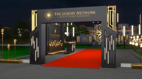 THE LUXURY NETWORK EVENT 2022 :: Behance Exhibition Entrance Design, Event Gate Design Entrance, Corporate Event Backdrop Design, Event Photo Wall, Stage Design Ideas Creative, Corporate Event Stage, Event Entrance Design, Event Entrance Arch Design, Event Entrance Arch