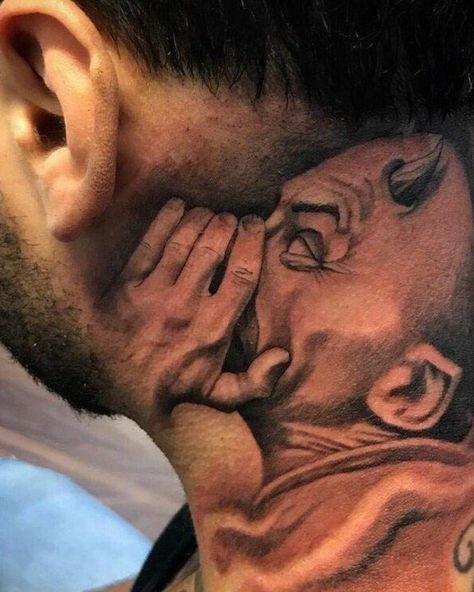 Wicked!! Do you know Artist? Awesome project.Tag Artist in comment Pls. #in #injections #arte #art #tattowiert #tattoo #tattoos… Herren Hand Tattoos, Satanic Tattoos, Inner Demon, Gangsta Tattoos, Evil Tattoos, Devil Tattoo, Demon Tattoo, Chicano Tattoos, Men Tattoos