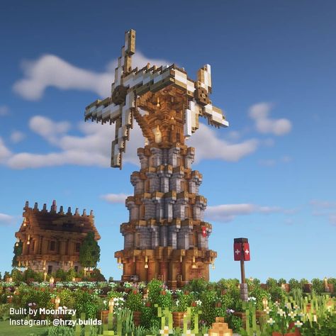 Fantasy Windmill, Buildings Minecraft, Minecraft World Ideas, Minecraft Medieval, Minecraft Funny, Minecraft World, Minecraft Inspiration, Minecraft Designs, Minecraft Ideas