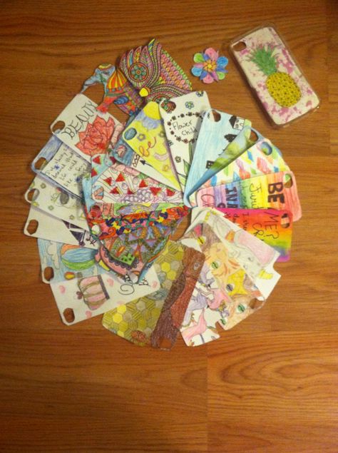 A cool way to decorate your clear phone case is to color a whole bunch a different things on paper, cut to size, and enjoy Clear Phone Case, Paper Cut, Style Ideas, To Color, Phone Case, Phone Cases, Color