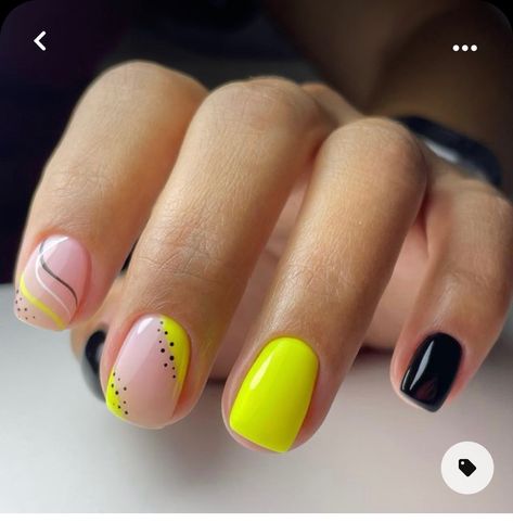 Short Gel Nails, Casual Nails, Cute Gel Nails, Her Nails, Easter Nails, Black Nail, Neon Nails, Dipped Nails, Spring Nail