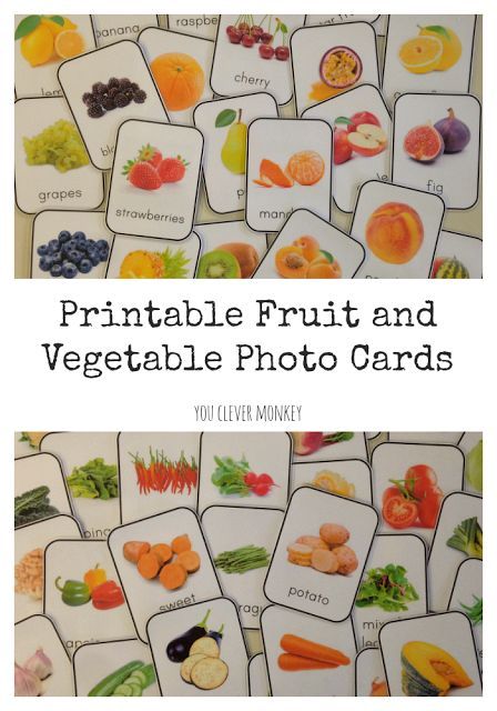 Create a print rich environment for your classroom or homeschool with these beautiful photo fruit and vegetable printable cards | youclevermonkey