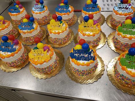 Grocery Cake Designs, Grocery Store Bakery Whipped Frosting, Sheet Cake With Round Cake On Top, Grocery Store Cake Makeover, Grocery Store Sheet Cake Designs, Simple Sheet Cake Designs, Round Birthday Cakes, Sheet Cake Designs, Simple Birthday Cake