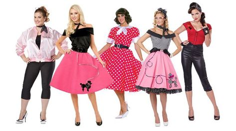 50s ladies costume, 50s group costume 50s Icons, Sandy In Grease, 50s Costumes, 1950s Costumes, Decade Outfits, Rockabilly Costume, Sock Hop Costumes, Grease Themed Parties, Grease Theme