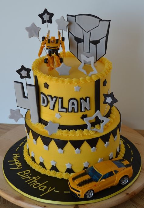 transformers bumblebee cakes | Transformers: Robots in Disguise — Birthday Cakes Bumble Bee Transformer Cake, Transformers Birthday Cake, Rescue Bots Birthday, Transformers Cake, Transformers Birthday Parties, Transformer Party, Transformer Birthday, 4th Birthday Cakes, Cakes For Boys