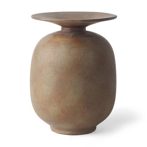 Rylee Medium Brown Ceramic Vase (8") - 5.7L x 5.7W x 7.7H - Bed Bath & Beyond - 38370445 Sculptural Vase, Brown Ceramic, Home Decor Vases, Floor Vase, Table Vases, Mirror Wall Art, Contemporary Home, Ceramic Table, Functional Art