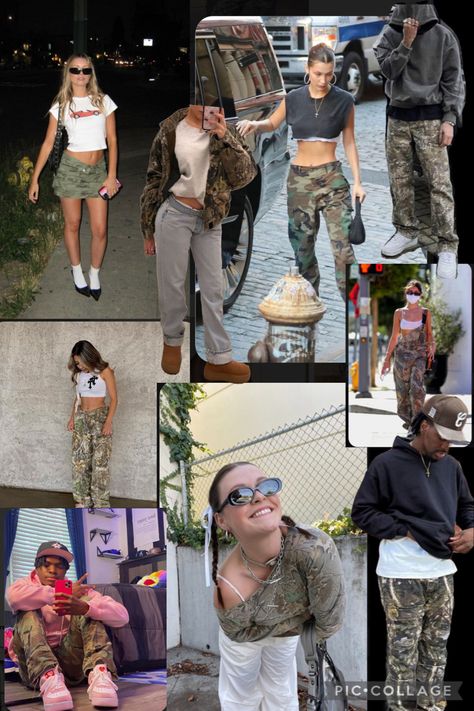 Some of the best camo fits ive ever seen 😍 Camo 2000s Outfit, Y2k Camo Outfits, Camo Party Outfit, Camo Fits, Cute Camo Outfits, Sisterhood Retreat, Camo Outfit, Trash Bash, Camo Party