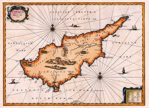 Cyprus Architecture, Cyprus Tattoo, Cyprus Map, Old Maps, Old Map, City Prints, Aphrodite, Middle Ages, Cyprus