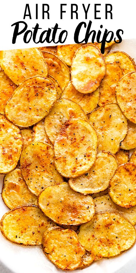 Air Fryer Chips, Air Fryer Potato Chips, Air Fry Potatoes, Air Fryer Potato, Recipes Chili, Pasta Bread, Fried Potato Chips, Baked Potato Chips, Potato Chip Recipes